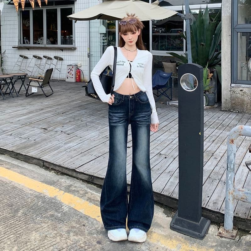 거리 ins 작은 키 하이 웨이스트 청바지 여성 봄 가을 새로운 슬림해 보이는 디스플레이 높음 패션 바닥 청소 청바지 트렌디 상세 이미지 3