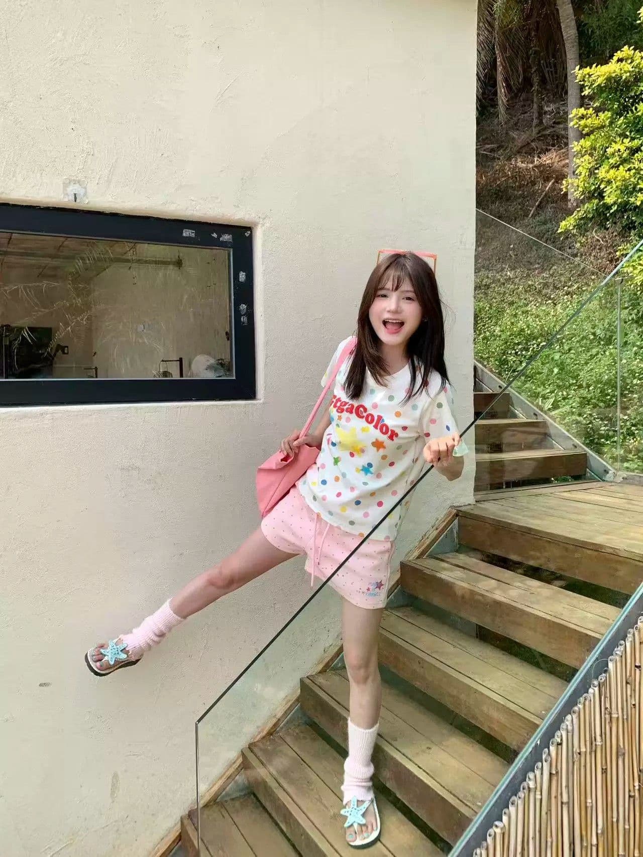 3 차원 허리 머리 도트 무늬 알파벳 반바지 여성 여름 새로운 핫걸 루즈핏 다용도 펌프 로프 허리밴드 반바지 상세 이미지 3