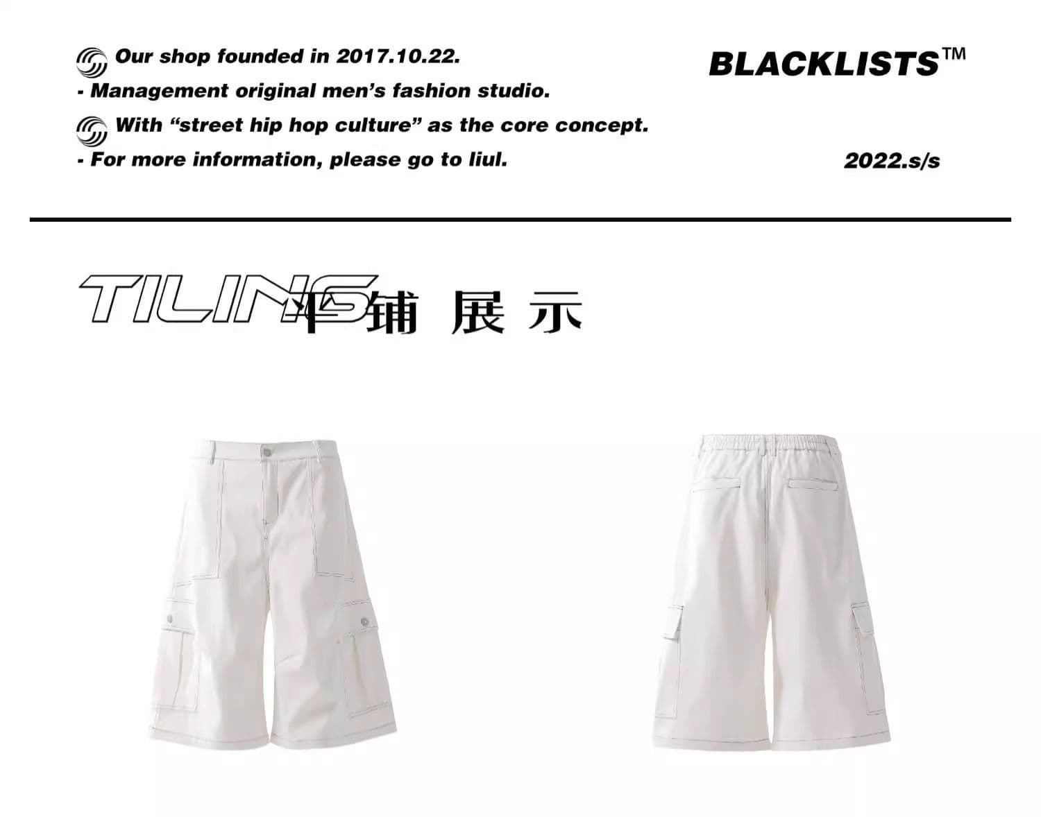 일본식 트렌드 문예 명시적 스티치 워싱 워크웨어 7부 바지 다용도 품격 ins 하라주쿠 새로운 패션 인기 상세 이미지 2