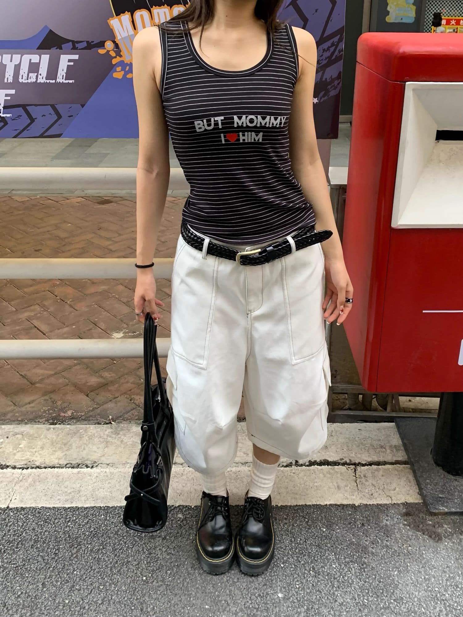 아메리칸 레트로 빅 포켓 워크웨어 반바지 여성 여름 높음 거리 조수 브랜드 루즈핏 캐주얼 스트레이트 넓은 다리 7부 바지 상세 이미지 11