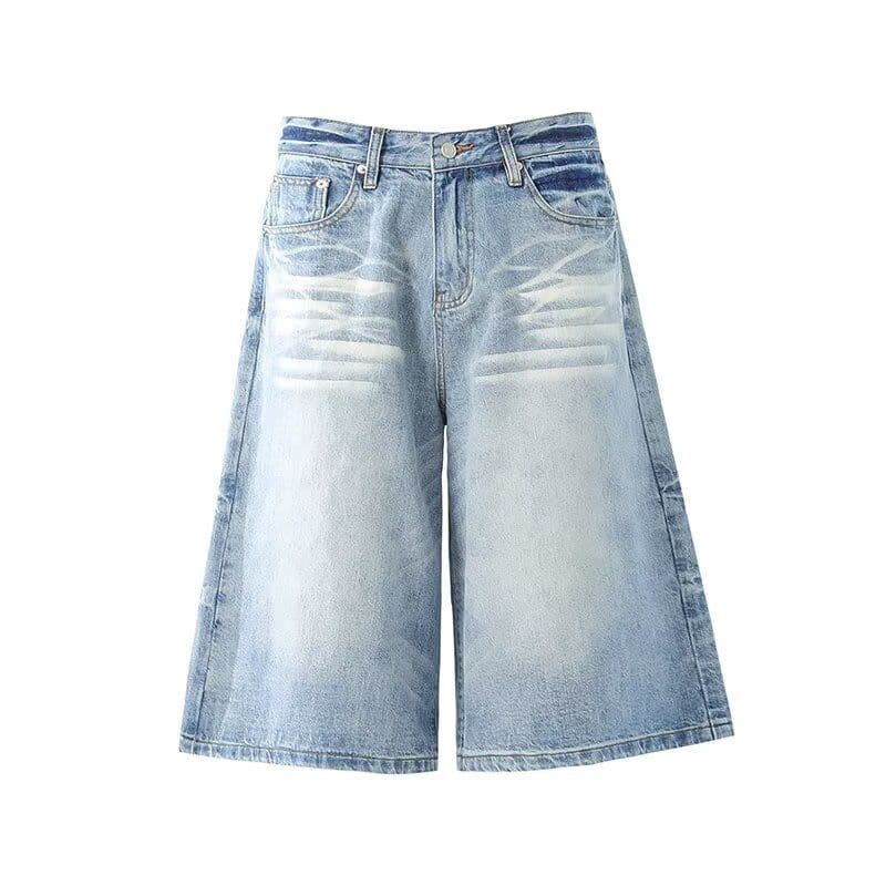 새로운 아메리칸 조수 브랜드 마 오래된 청바지 운동 캐주얼 루즈핏 7부 바지 높음 거리 다용도 작은 대중 반바지 패션 이미지 5