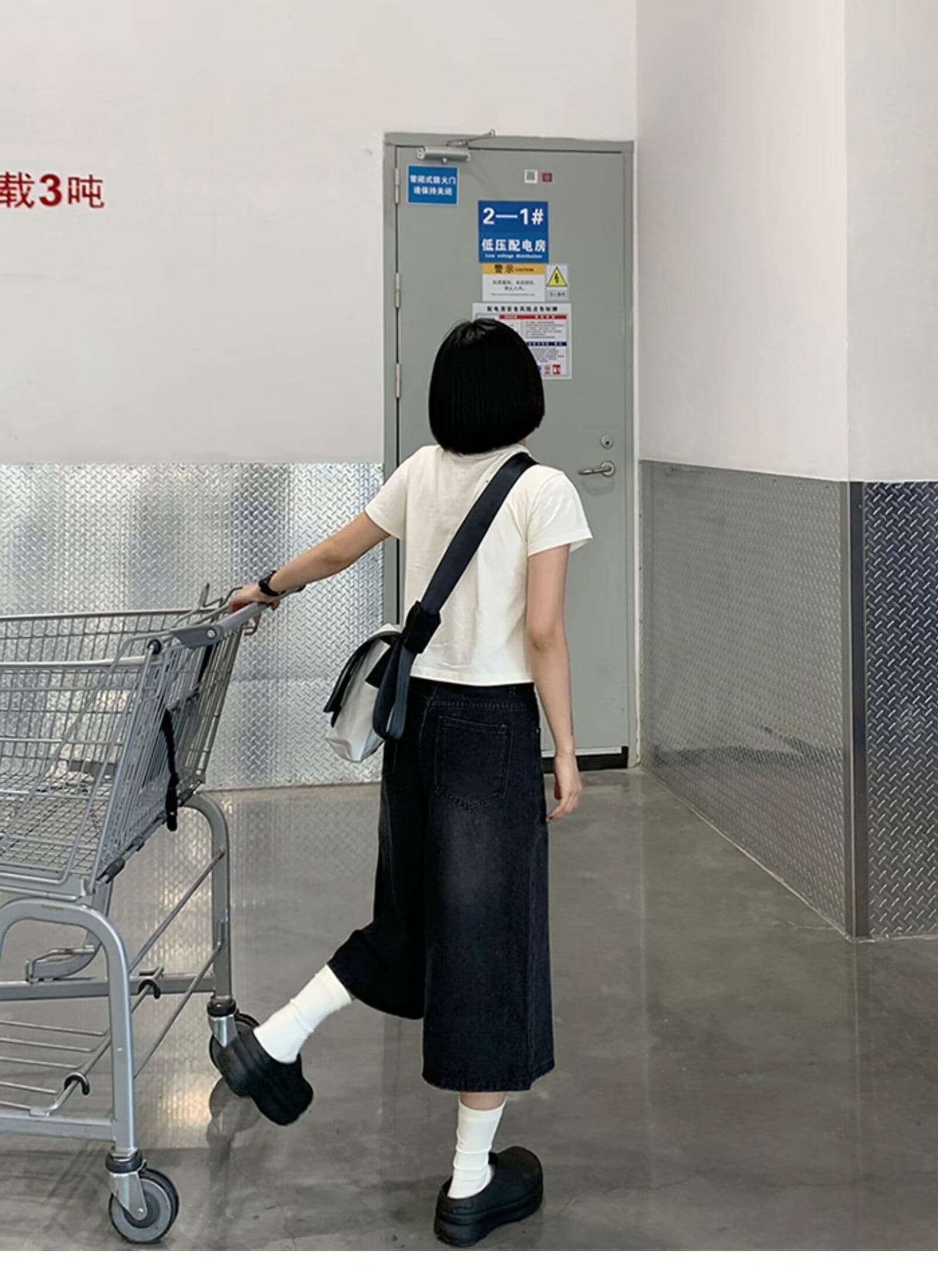 데님 반바지 여성 여름 새로운 아메리칸 높음 거리 레트로 워싱 마 오래된 루즈핏 핫걸 7부 바지 상세 이미지 4