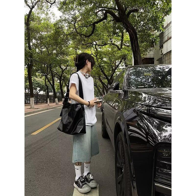 데님 반바지 여성 여름 새로운 아메리칸 높음 거리 레트로 워싱 마 오래된 루즈핏 핫걸 7부 바지 상세 이미지 13