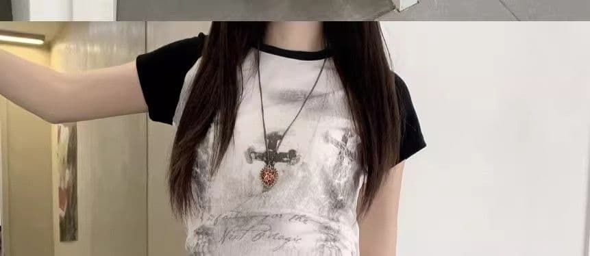 아메리칸 레트로 별 프린트 데님 바지 여성 여름 거리 핫걸 루즈핏 넓은 다리가 짧다. 바지 5 점 바지 상세 이미지 9