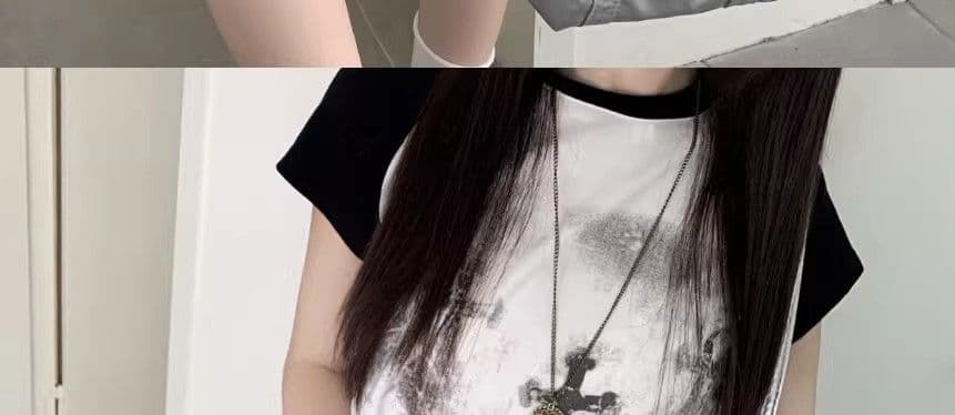 아메리칸 레트로 별 프린트 데님 바지 여성 여름 거리 핫걸 루즈핏 넓은 다리가 짧다. 바지 5 점 바지 상세 이미지 12