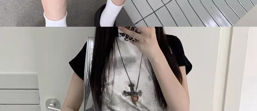 아메리칸 레트로 별 프린트 데님 바지 여성 여름 거리 핫걸 루즈핏 넓은 다리가 짧다. 바지 5 점 바지 상세 이미지 15