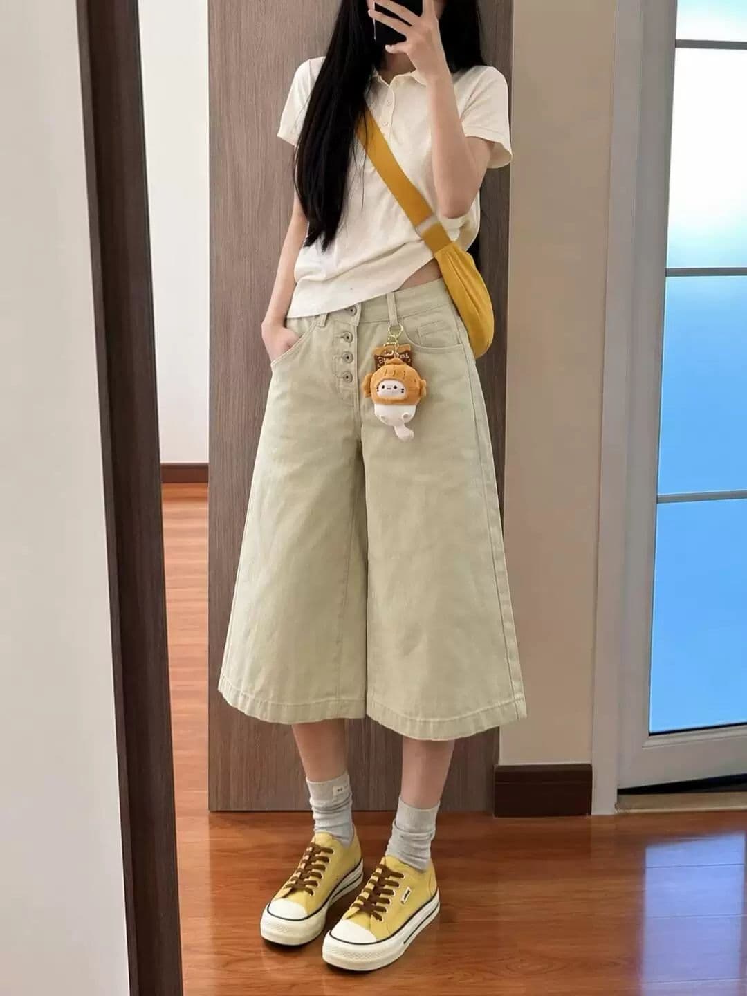 높음 거리 중성 출퇴근 데님 7부 바지 여성 봄 여름 새로운 작은 대중 디자인 센스 패션 스트레이트 데님 7부 바지 상세 이미지 1