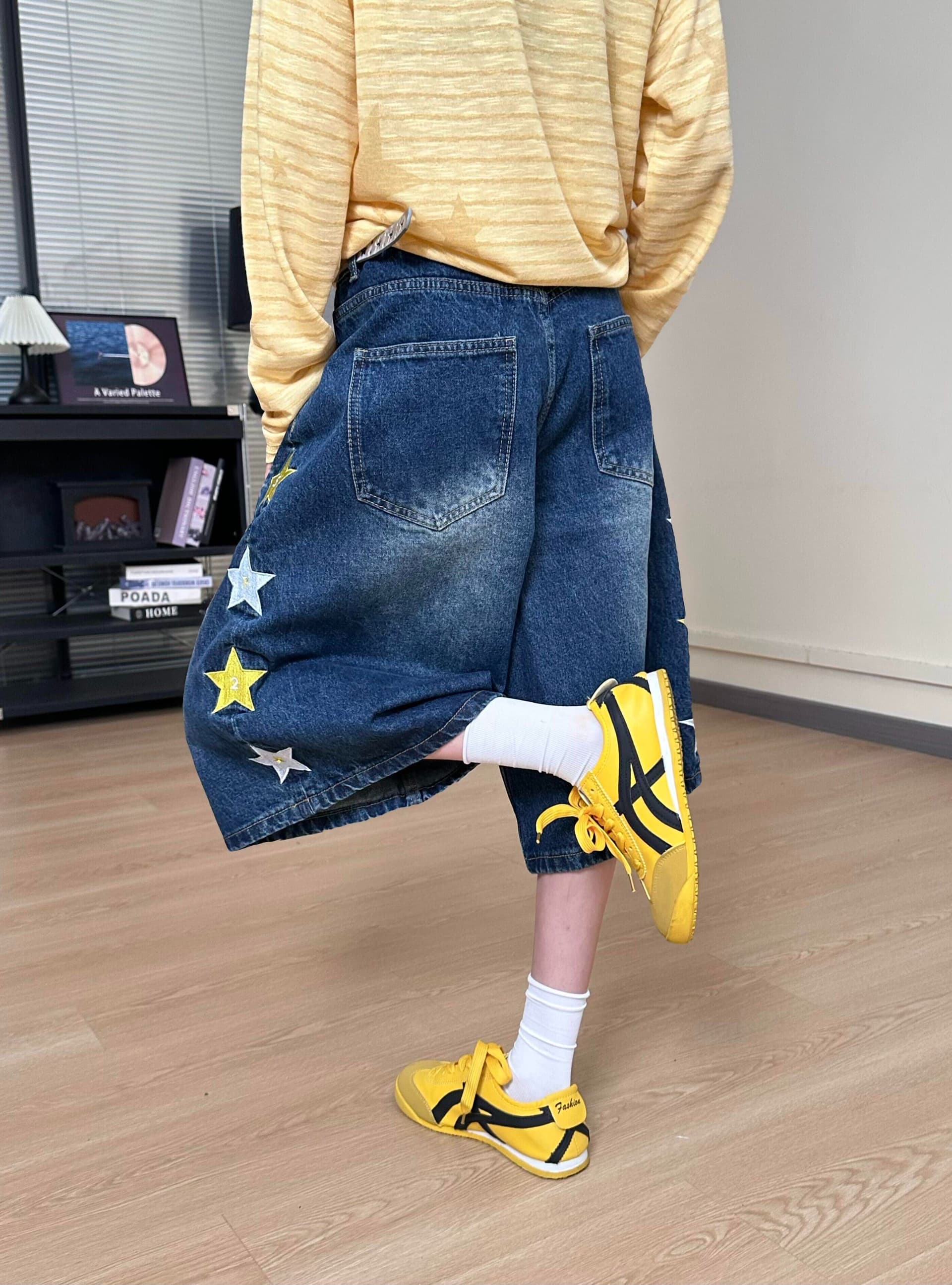 느긋한 바람 중성 개성 스트레이트 데님 바지 여성 봄 여름 새로운 워싱 다용도 루즈핏 넓은 다리 청바지 상세 이미지 5