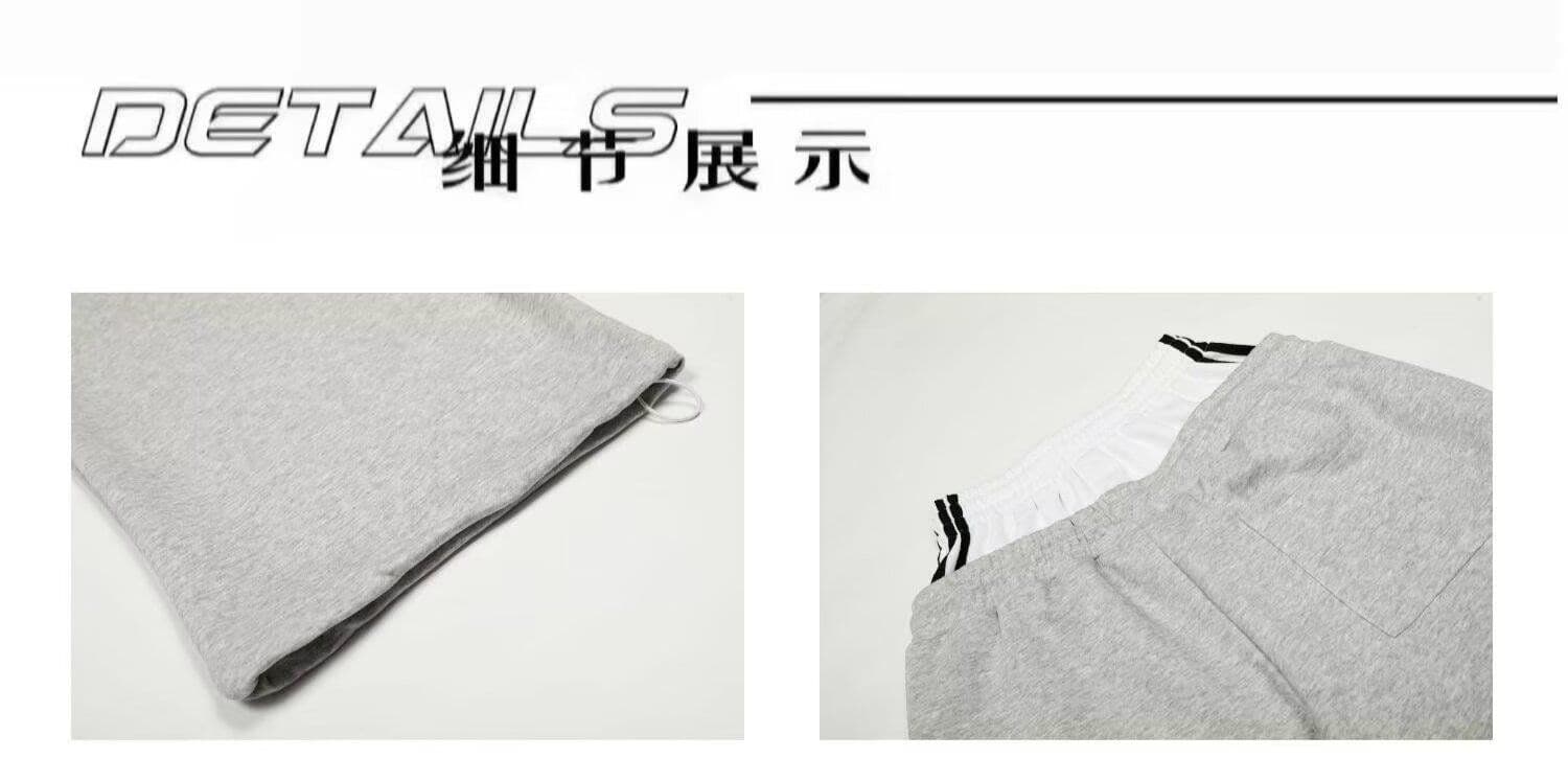 순수한 Mianhua 면 자수 모통이 칼 웨이 바지 아메리칸 레트로 더블 허리 머리 남녀 봄 새로운 루즈핏 캐주얼 길다 웨이 바지 상세 이미지 5