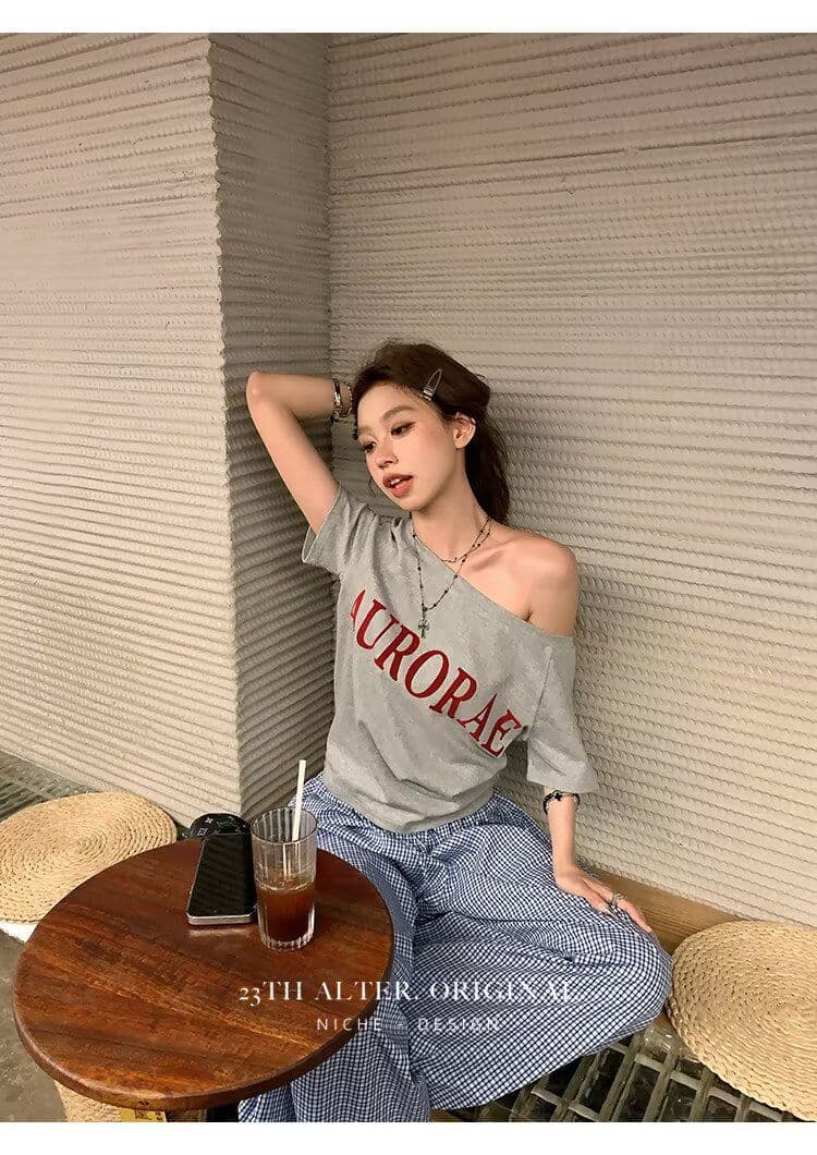 높은 품질 아메리칸 레트로 모통이 칼 A형 넓은 다리 작은 격자 캐주얼 바지 여성 디자인 센스 루즈핏 블루 체크무늬 ins 긴 바지 상세 이미지 12