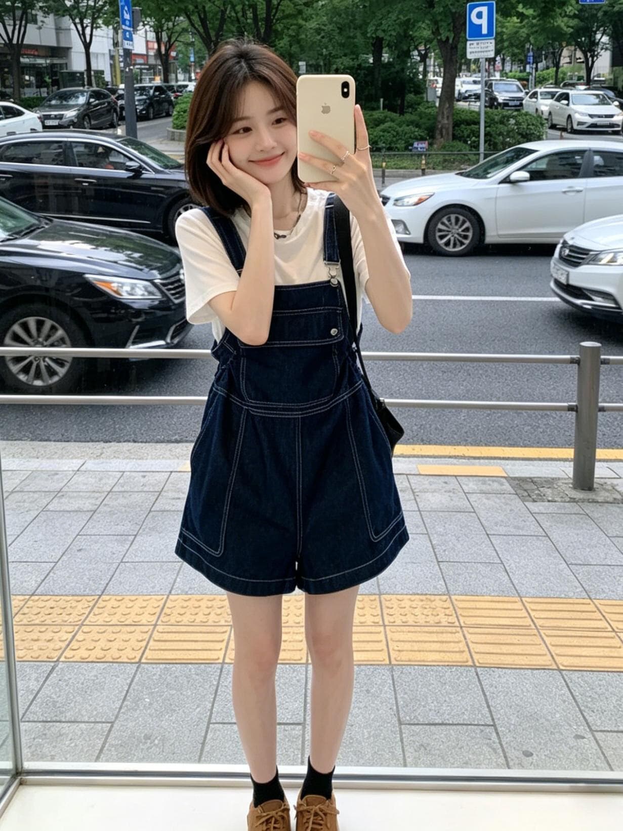 다용도 ins 트렌디 출퇴근 캐주얼 데님 멜빵 스커트 여성 봄 여름 새로운 루즈핏 달콤한 차가운 다용도 멜빵 데님 스커트 상세 이미지 4