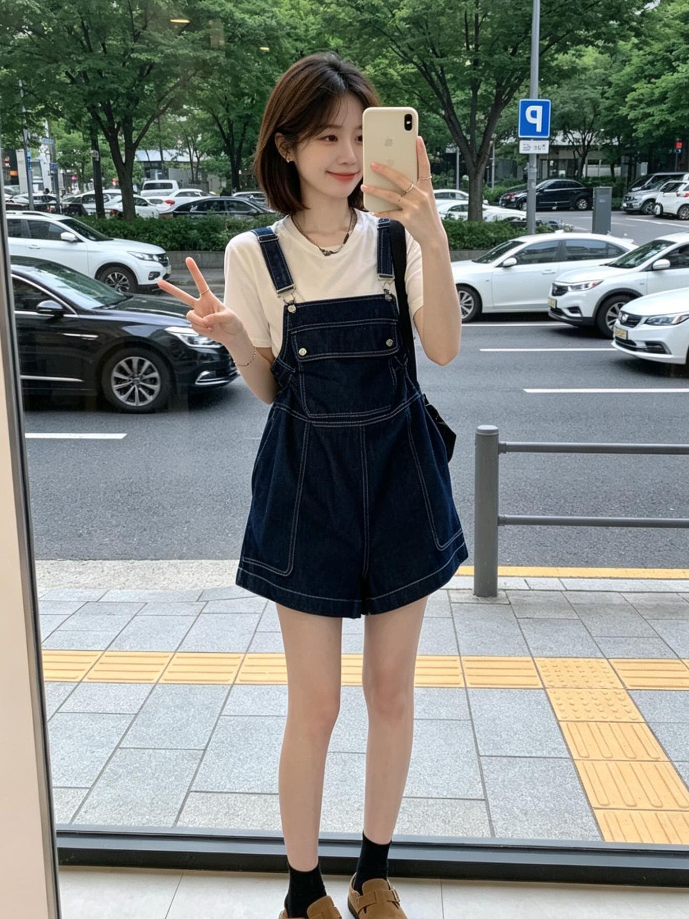 다용도 ins 트렌디 출퇴근 캐주얼 데님 멜빵 스커트 여성 봄 여름 새로운 루즈핏 달콤한 차가운 다용도 멜빵 데님 스커트 상세 이미지 5
