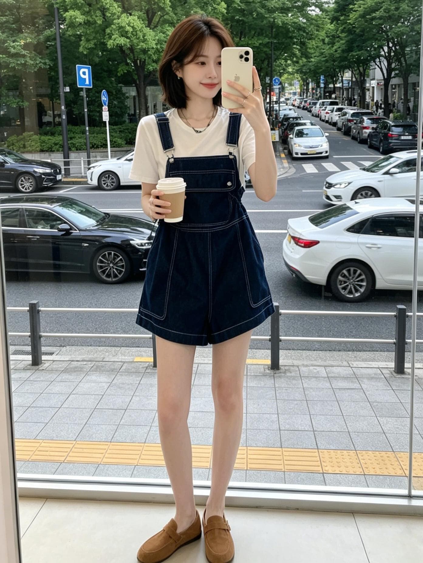 다용도 ins 트렌디 출퇴근 캐주얼 데님 멜빵 스커트 여성 봄 여름 새로운 루즈핏 달콤한 차가운 다용도 멜빵 데님 스커트 상세 이미지 7
