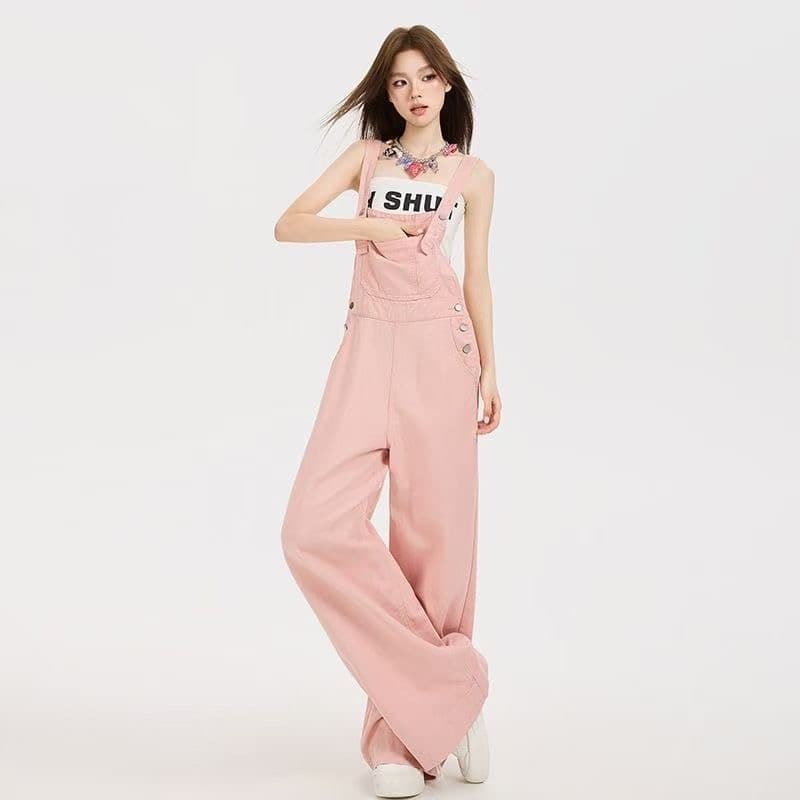 ins 트렌디 작은 대중 멜빵 청바지 여성 봄 여름 새로운 루즈핏 패션 개성 캐주얼 데님 올인원 바지 트렌디 이미지 3