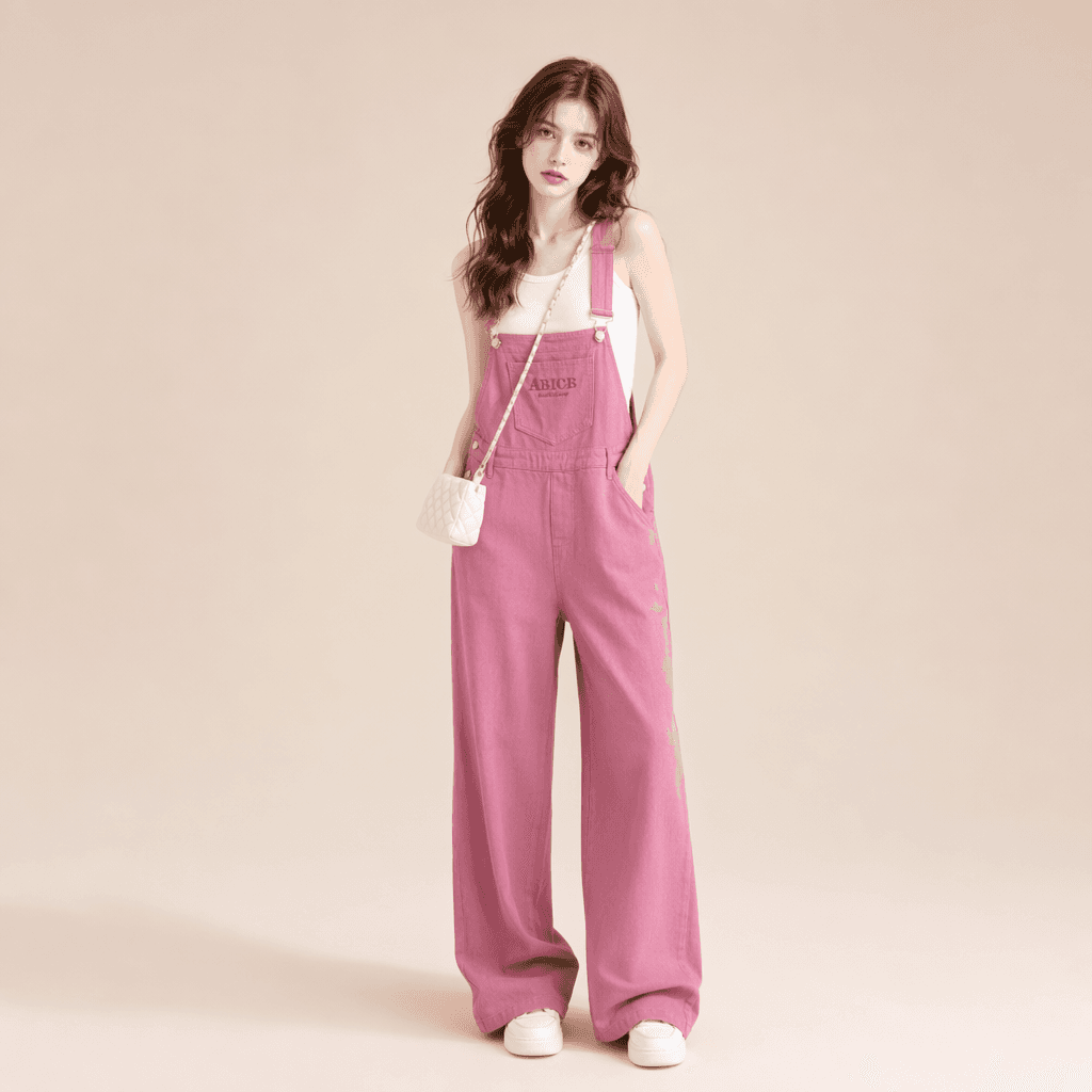 트렌드 다용도 멜빵 청바지 여성 봄 여름 새로운 루즈핏 패션 개성 스트레이트 캐주얼 데님 올인원 바지 상세 이미지 3