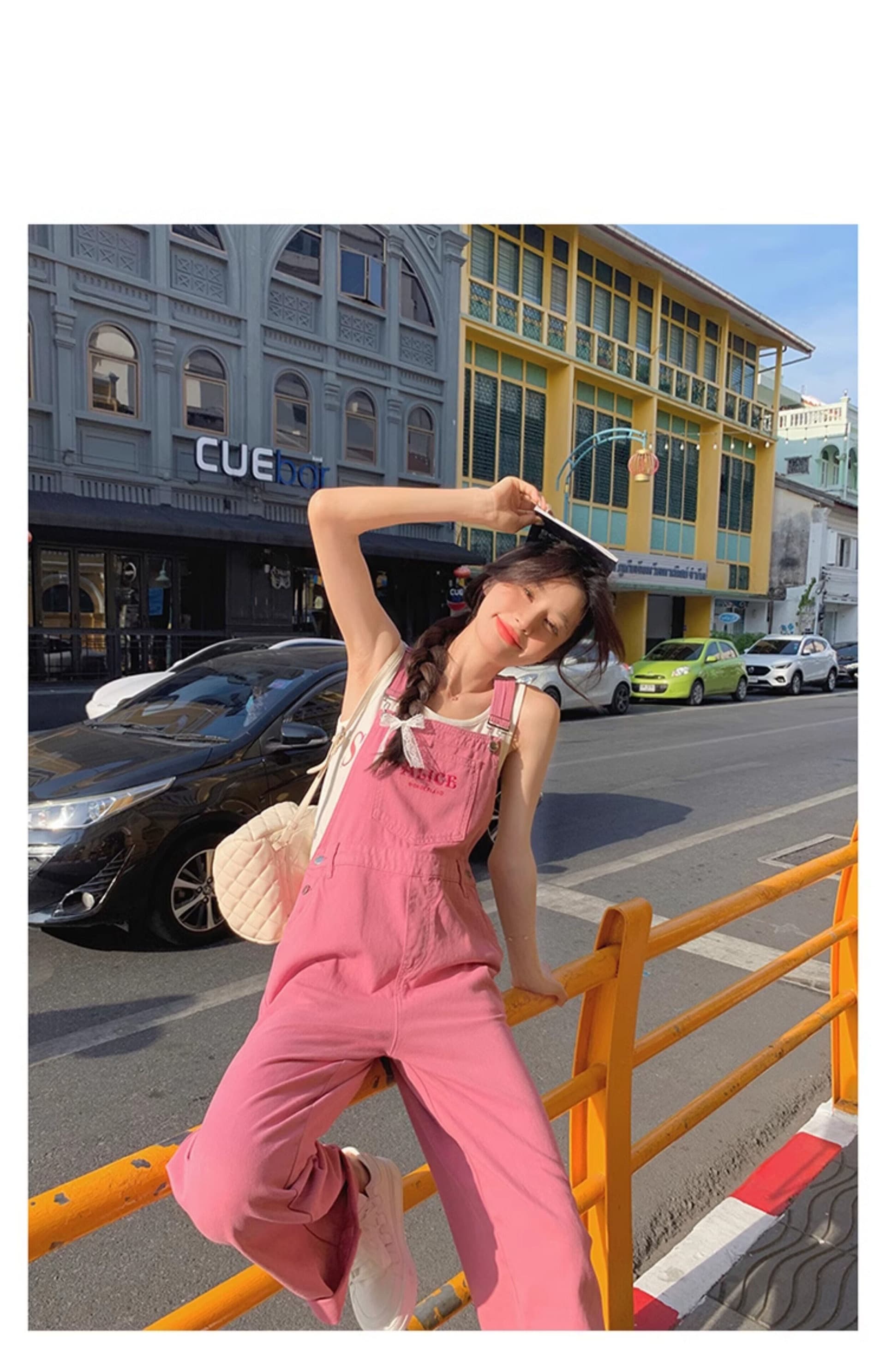트렌드 다용도 멜빵 청바지 여성 봄 가을 새로운 루즈핏 패션 개성 스트레이트 캐주얼 데님 올인원 바지 상세 이미지 2