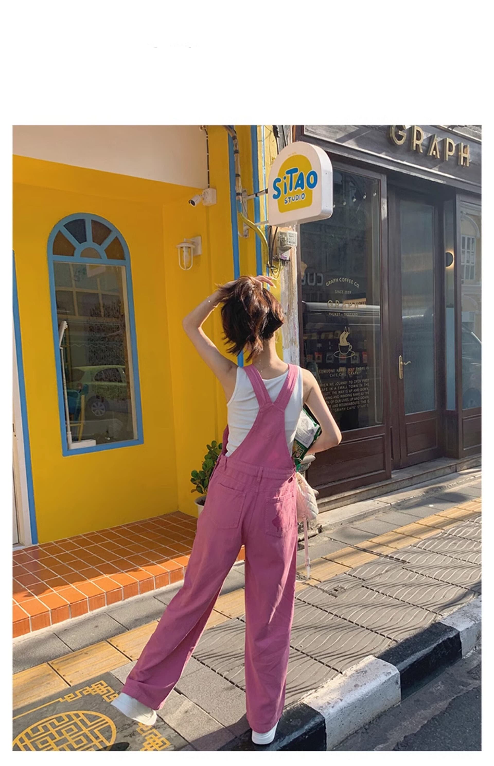 트렌드 다용도 멜빵 청바지 여성 봄 가을 새로운 루즈핏 패션 개성 스트레이트 캐주얼 데님 올인원 바지 상세 이미지 11