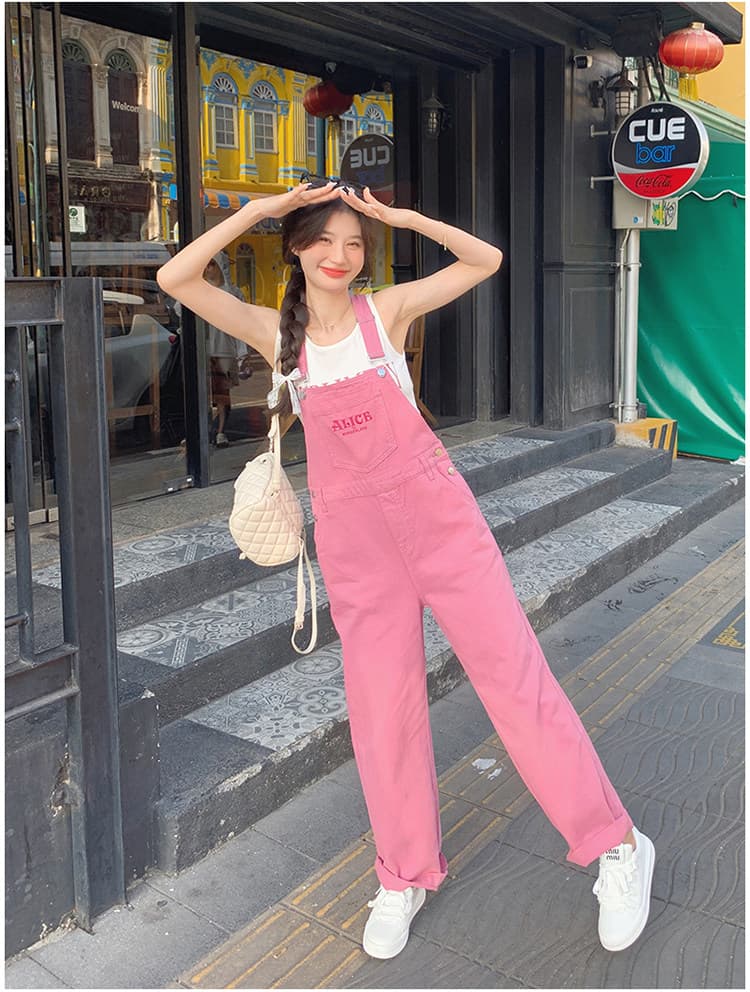 트렌드 다용도 멜빵 청바지 여성 봄 가을 새로운 루즈핏 패션 개성 스트레이트 캐주얼 데님 올인원 바지 상세 이미지 14