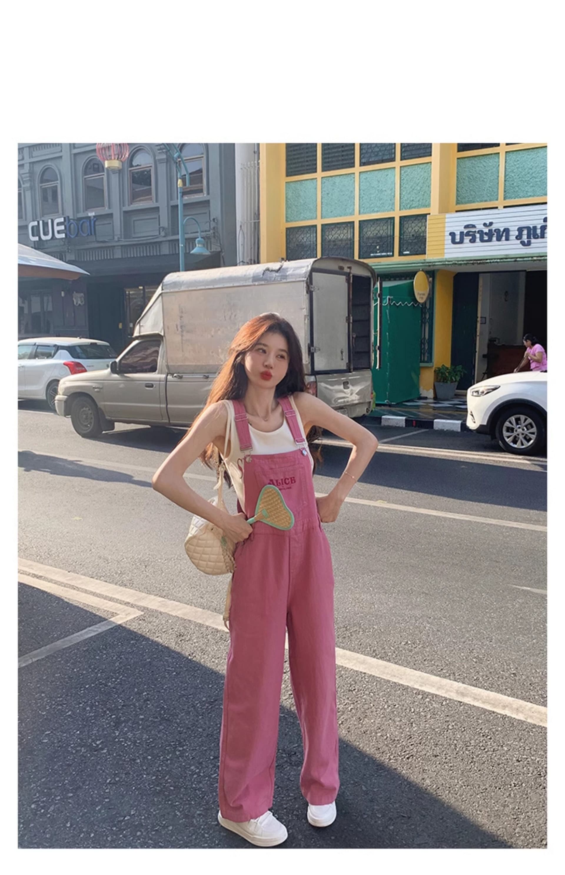 트렌드 다용도 멜빵 청바지 여성 봄 가을 새로운 루즈핏 패션 개성 스트레이트 캐주얼 데님 올인원 바지 상세 이미지 19
