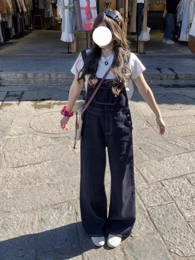 트렌드 출퇴근 데님 멜빵 바지 여성 봄 여름 새로운 디스플레이 높음 ins 바람 캐주얼 데님 멜빵 바지 트렌디 상세 이미지 3