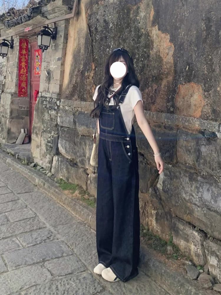 트렌드 출퇴근 데님 멜빵 바지 여성 봄 여름 새로운 디스플레이 높음 ins 바람 캐주얼 데님 멜빵 바지 트렌디 상세 이미지 6