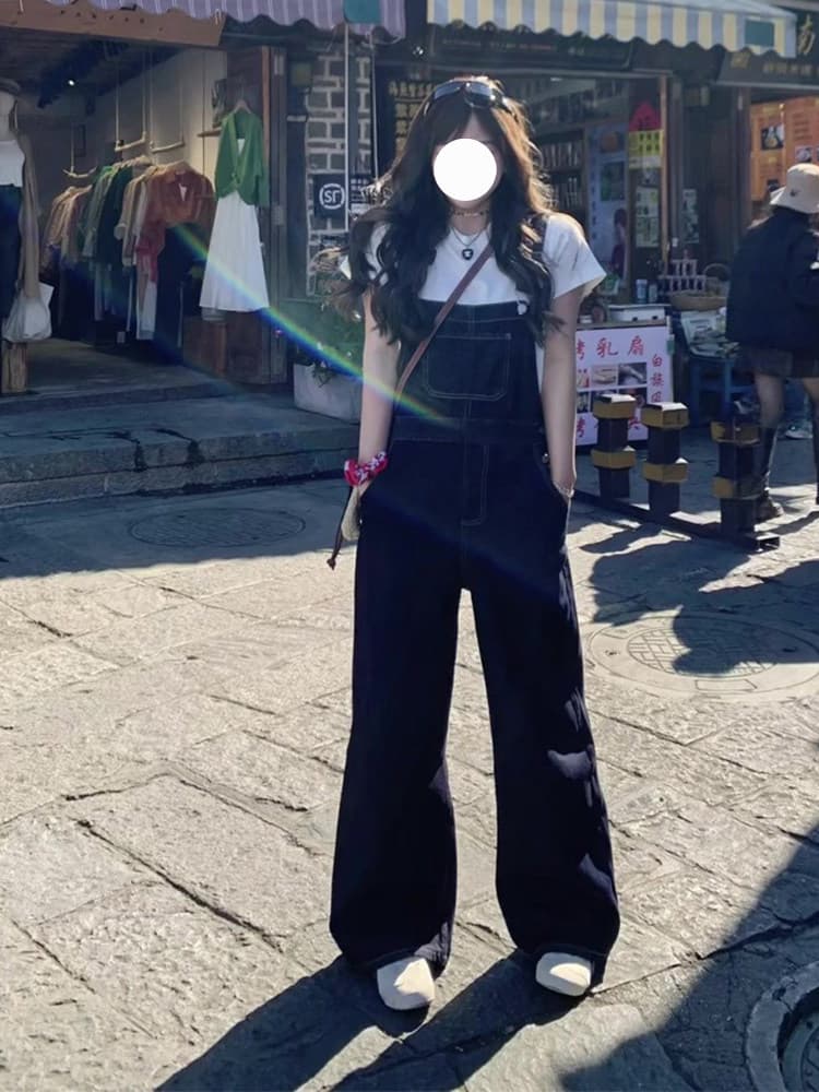 트렌드 출퇴근 데님 멜빵 바지 여성 봄 여름 새로운 디스플레이 높음 ins 바람 캐주얼 데님 멜빵 바지 트렌디 상세 이미지 7