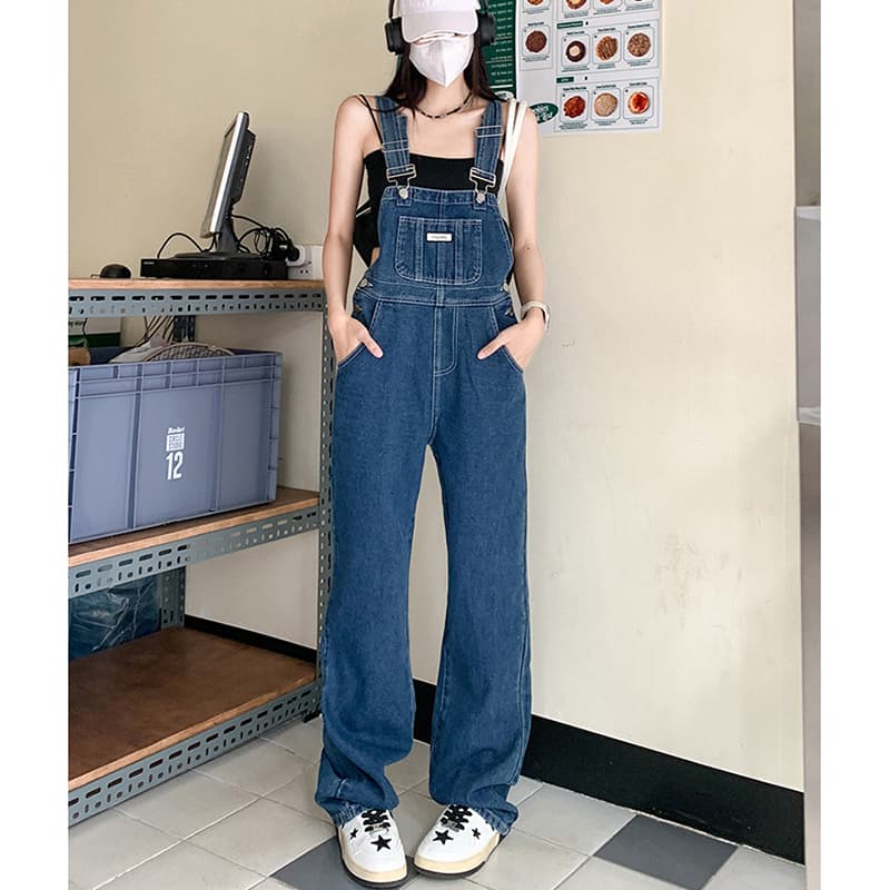 트렌드 출퇴근 데님 멜빵 바지 여성 봄 여름 새로운 디스플레이 높음 ins 바람 캐주얼 데님 멜빵 바지 트렌디 이미지 4