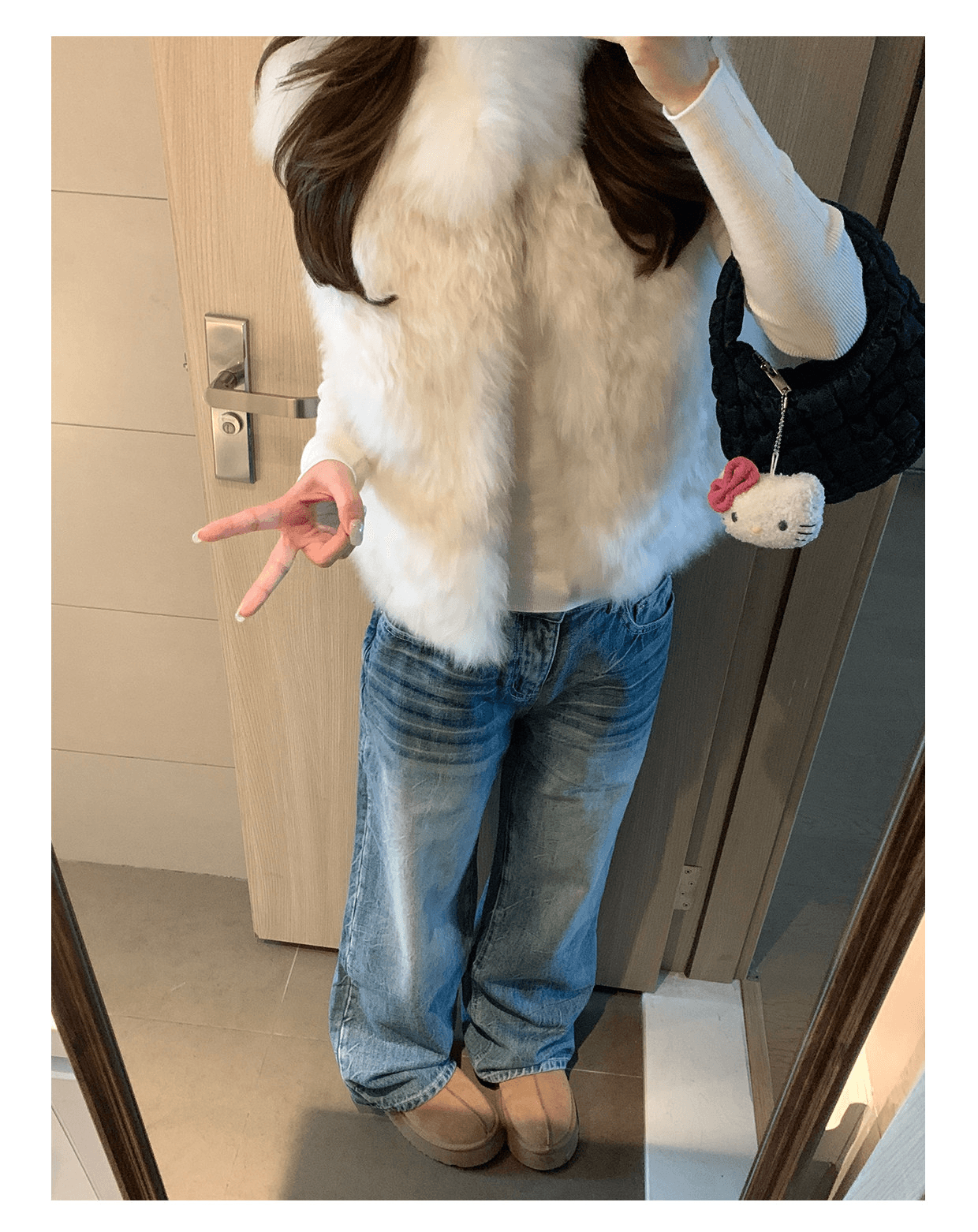 느긋한 바람 개성 중성 상표 패치 스트레이트 청바지 여성 루즈핏 슬림해 보이는 스트레이트 바닥 청소 청바지 트렌디 상세 이미지 11