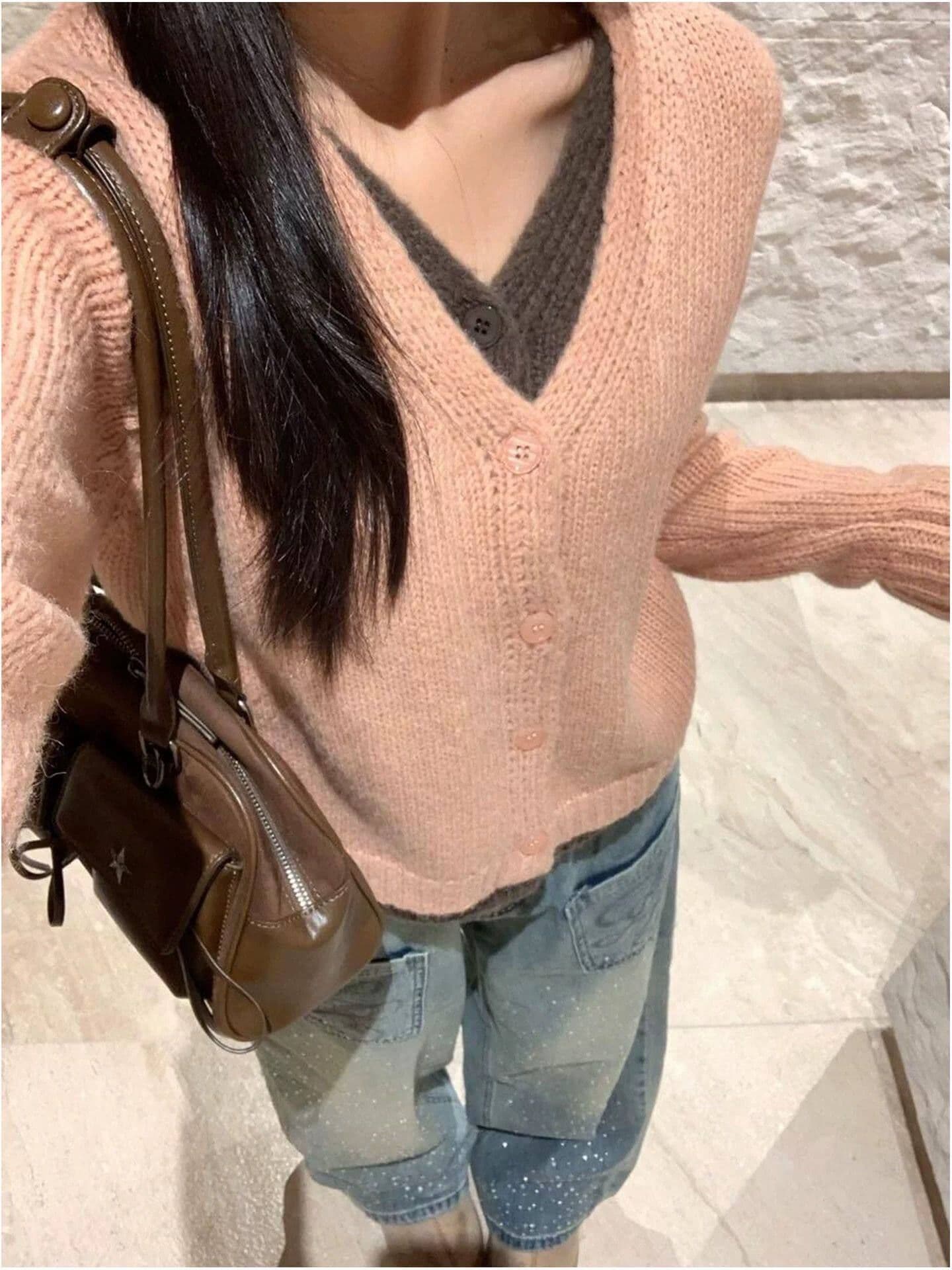 출퇴근 거리 개성 캐주얼 넓은 다리 청바지 여성 봄 가을 새로운 ins 패션 높음 거리 바닥 청소 청바지 트렌디 상세 이미지 4