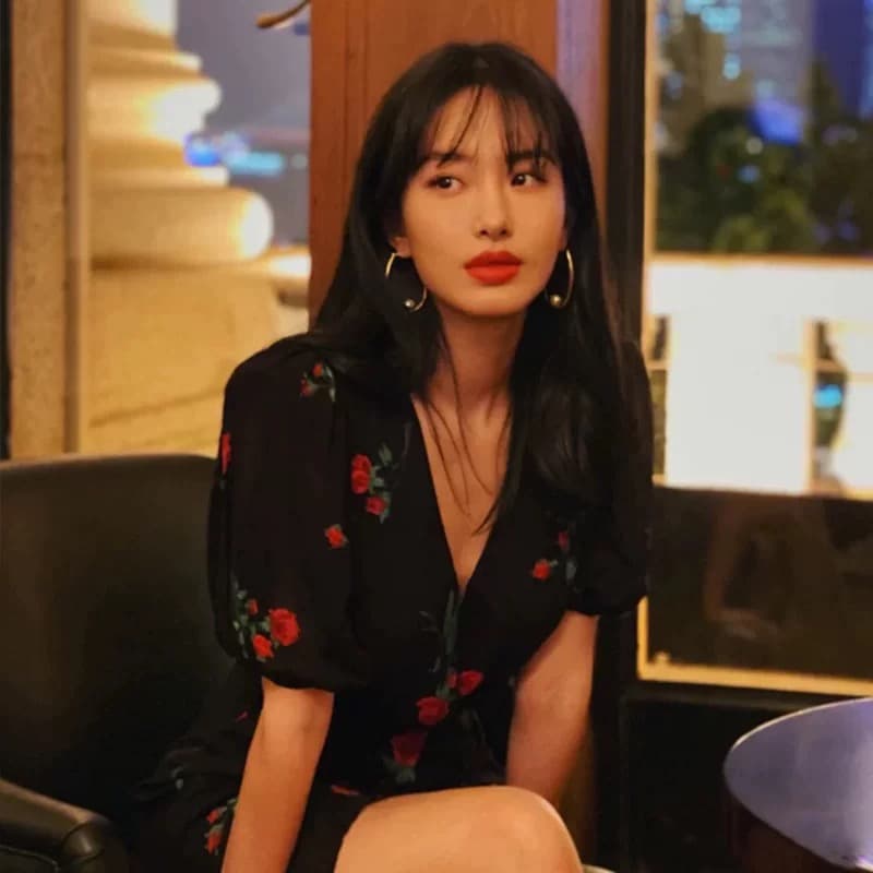 reformation 양 선택 유 같은 단락 점프 슈트 치마 검정색 장미 프랑스식 레트로 하나 슬라이스 차 휴식 포장 치마 상세 이미지 5