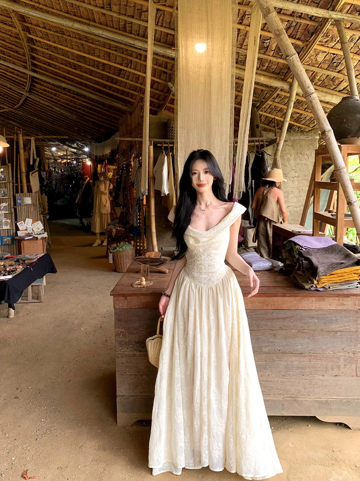 4 30 pm20 신제품 켜기 새로운 하나 달콤한 복숭아 yikett 빅토리아 슬립 드레스 이미지 4