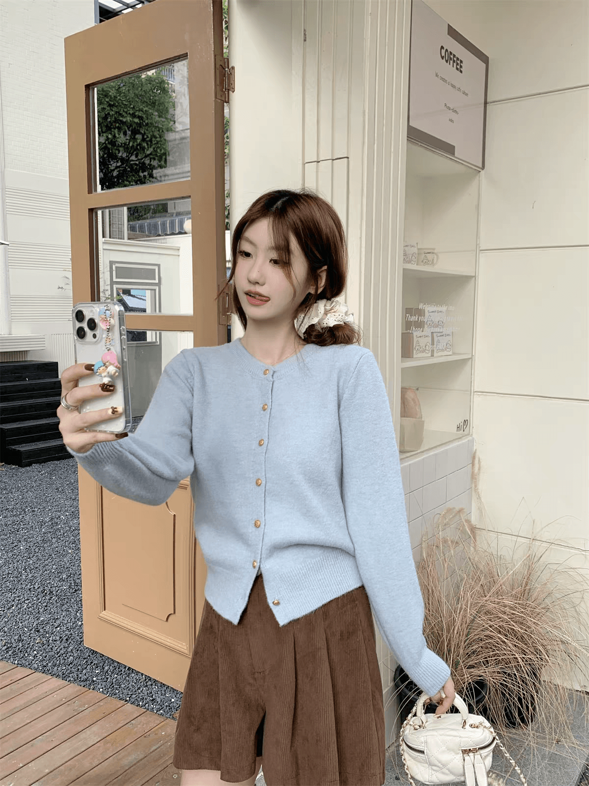 이른 가을 2026 새로운 한국 스타일 라운드 넥 달콤함 단추 카디건 코트 니트 기본 셔츠 긴팔 맨위 여성 스웨터 상세 이미지 6