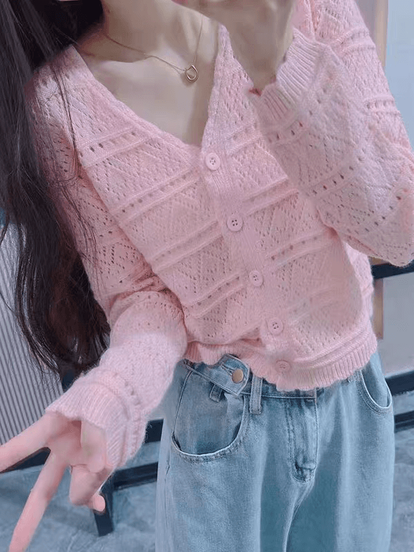 여름 새로운 홀로우 아웃 오픈 가디건 얇은 스타일 긴팔 니트 태양 보호 셔츠 루즈핏 외부 가져 가라. 외국 가스 스웨터 코트 맨위 트렌디 이미지 4