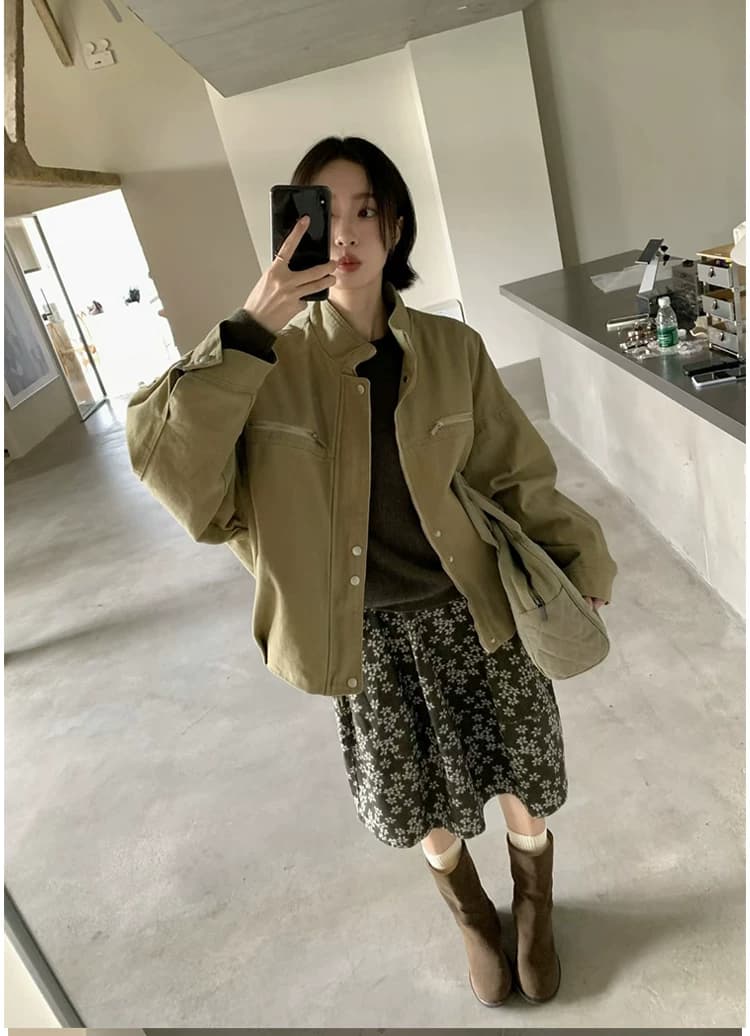 etera 레트로 꽃무늬 반신 스커트 여성 조기 가을 새로운 하이웨이스트 슬림해 보이는 한 마디 중간 길이 스커트 다용도 도루 센스 치마 상세 이미지 5