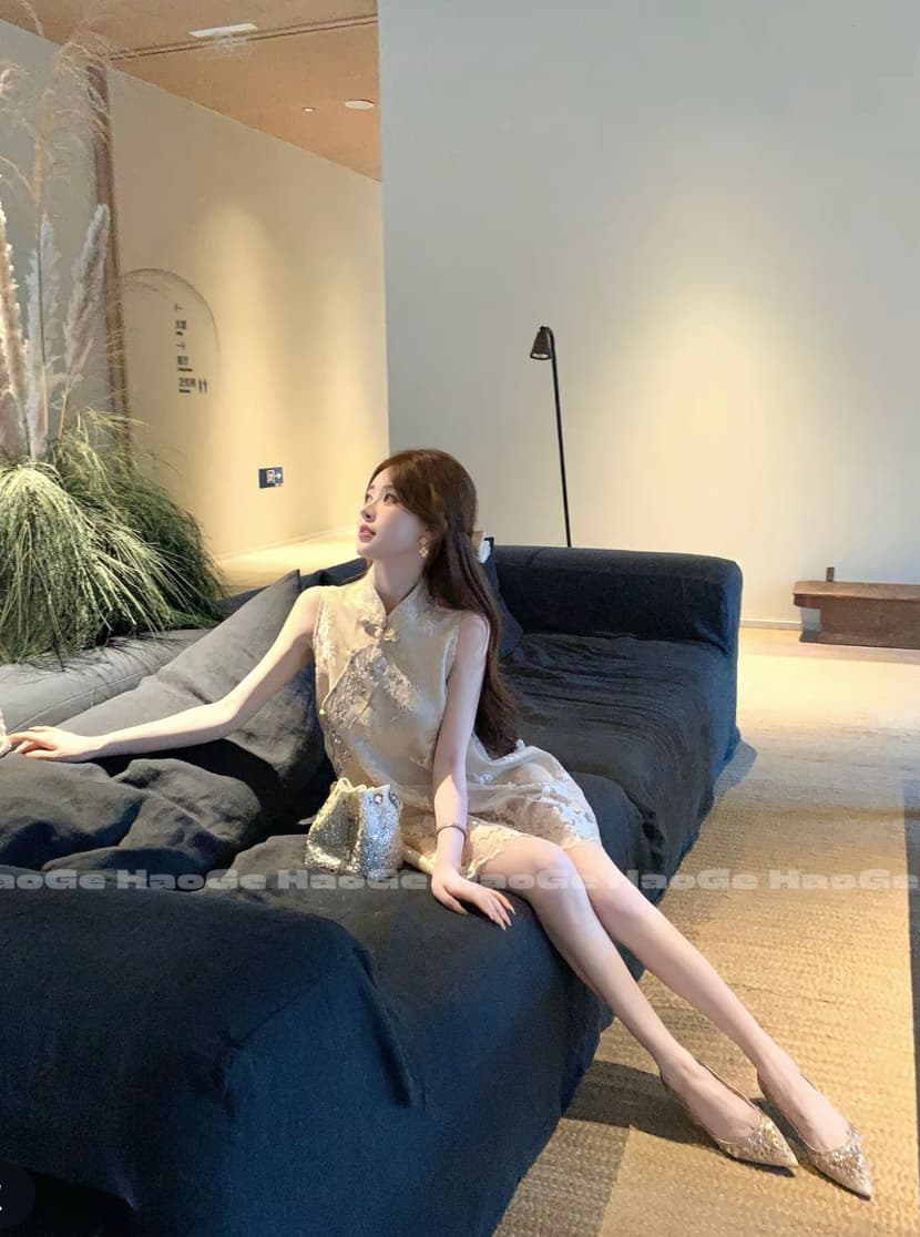 쇼어 친 팅 블루 드레스 사전 이미지 4