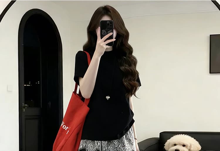 지금 지금 여름 새로운 느긋한 바람 품격 긍정적 인 어깨 반팔 패치워크 레이스 랩스커트팬츠 와이드 레그 팬츠 투피스 세트 상세 이미지 36