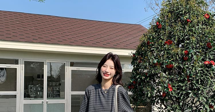 지금 지금 2026 여름 새로운 한 부서 느긋한 바람 스트라이프 티셔츠 숄 반신 스커트 슬림해 보이는 3종 세트 상세 이미지 49