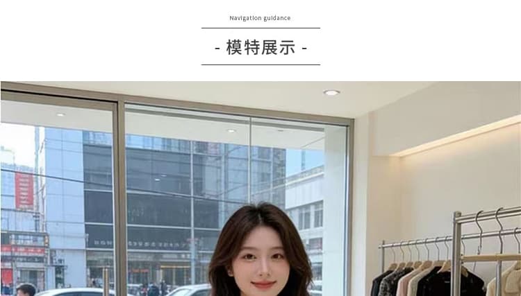 실사 선물 물품 2026 가을 새로운 프랑스식 흔들다 칼라 불규칙 꼬집기 허리 슬림해 보이는 맨위 반신 스커트 투피스 세트 상세 이미지 14