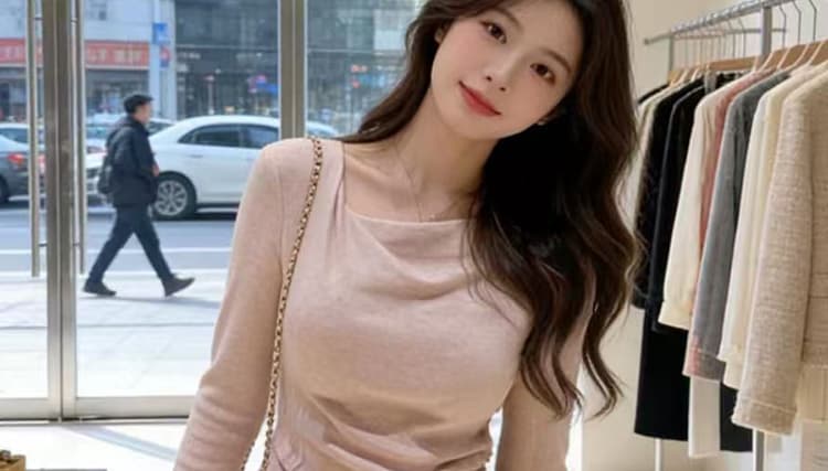 실사 선물 물품 2026 가을 새로운 프랑스식 흔들다 칼라 불규칙 꼬집기 허리 슬림해 보이는 맨위 반신 스커트 투피스 세트 상세 이미지 33