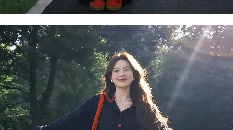 선물 물품 2026 가을 새로운 패션 패치워크 색상 후드 재킷 스택 착용 조끼 캐주얼 와이드 레그 팬츠 3종 세트 상세 이미지 28