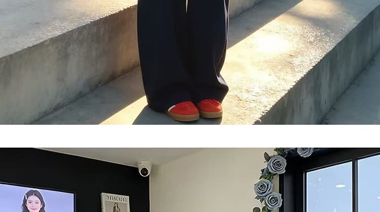 선물 물품 2026 가을 새로운 패션 패치워크 색상 후드 재킷 스택 착용 조끼 캐주얼 와이드 레그 팬츠 3종 세트 상세 이미지 35