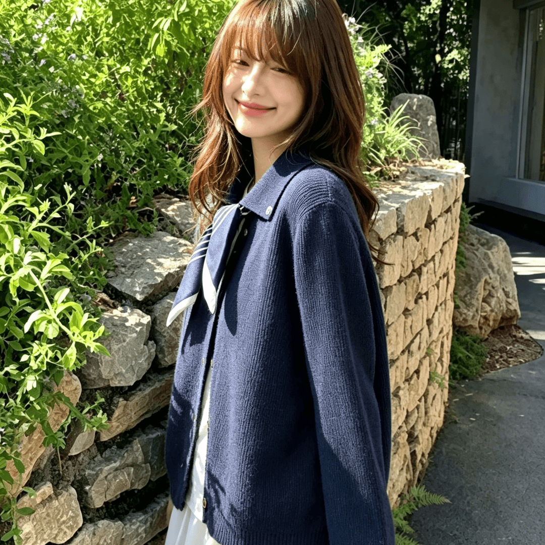 실사 빅 사이즈 마이크로 지방 가을 겨울 외출용 폴로 칼라 니트 스웨터 디자인 센스 스카프 앤디 플러시 두꺼움 재료 니트 스웨터 여성 상세 이미지 2