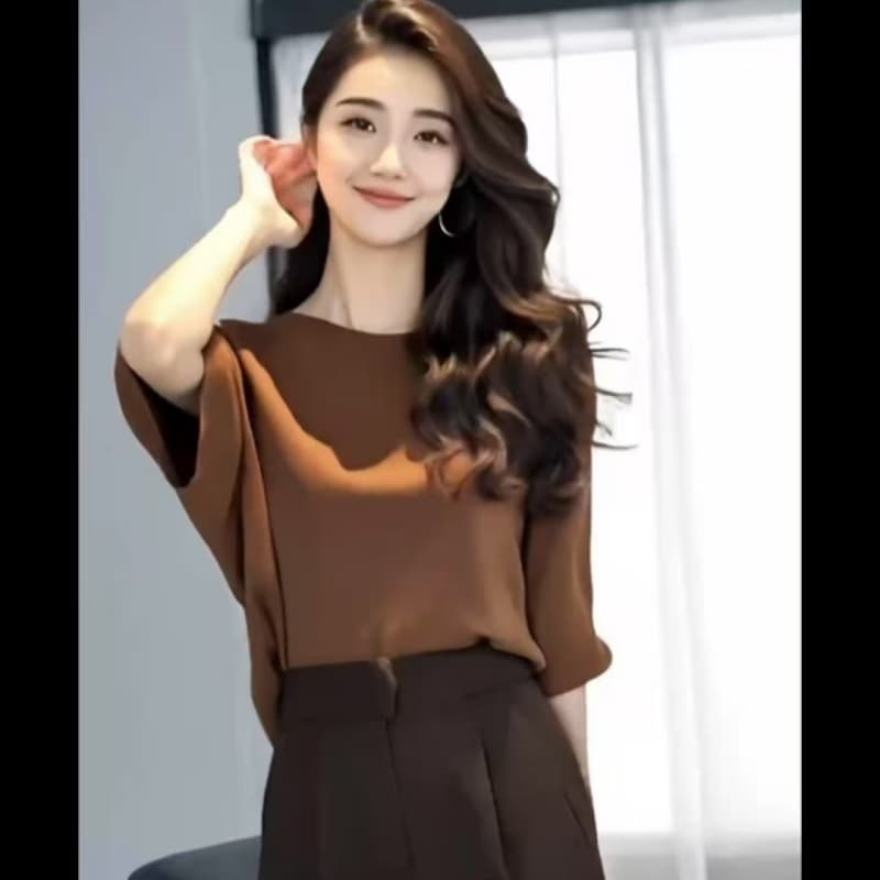 프랑스어 기질 서리가 내린 부서 고급 센스 회색 느슨한 작은 맨위 여자 여름 상세 이미지 3