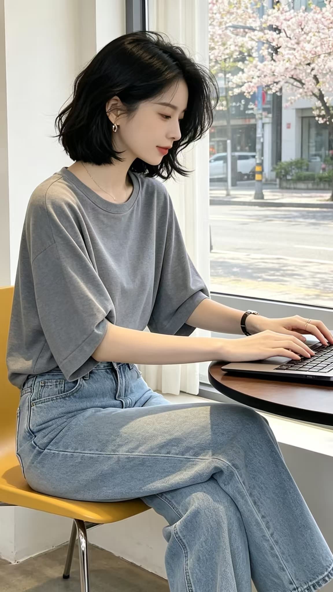 프랑스식 품격 서리가 내린 부서 고급 루즈핏 작은 맨위 여성 여름 이미지 4