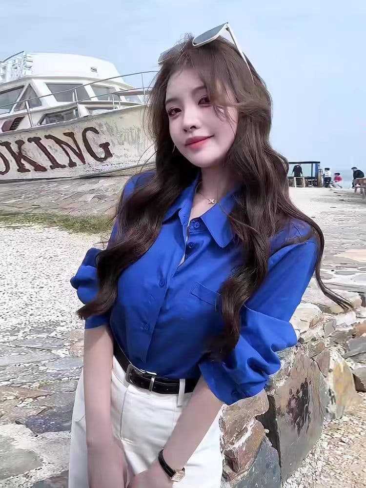 톰 글 래 원인 파란색 셔츠 셔츠 여자 2026 년 가을 새로운 출퇴근 착용 가져 가라. 한 부서 chci Chic 맨위 상세 이미지 4