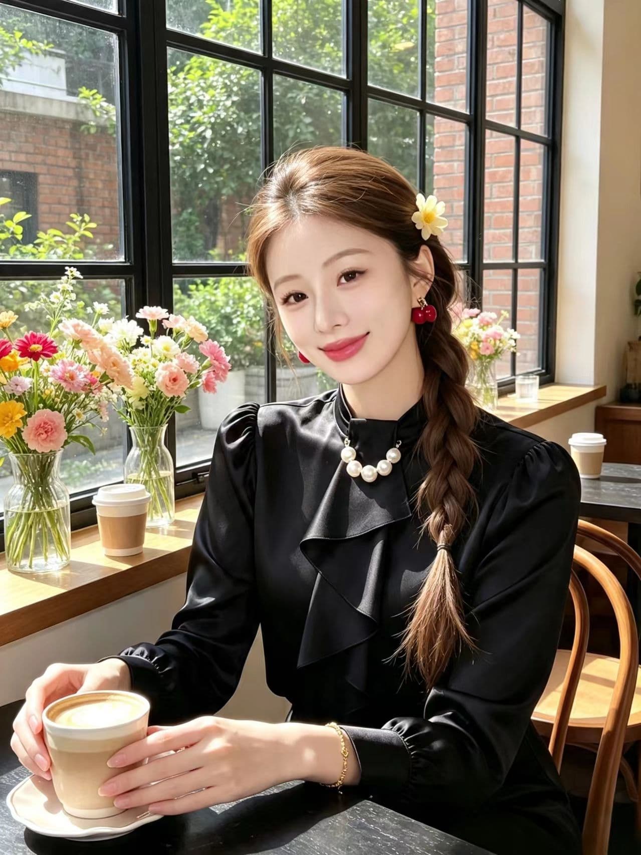 2026 년 인기 중요 경우 작은 대중 아니요 명중 섹션 맨위 빛 럭셔리 고급 센스 검정색 새틴 여성 셔츠 상세 이미지 5