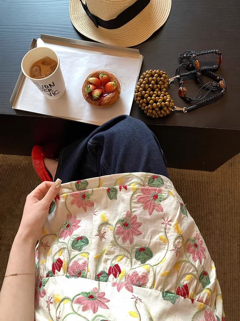 im ~까지 안개 남자 산 사쿠라 무거운 작업 자수 행침 목 슬립 여성 불규칙 프릴 루즈핏 한 마디 민소매 맨위 상세 이미지 8