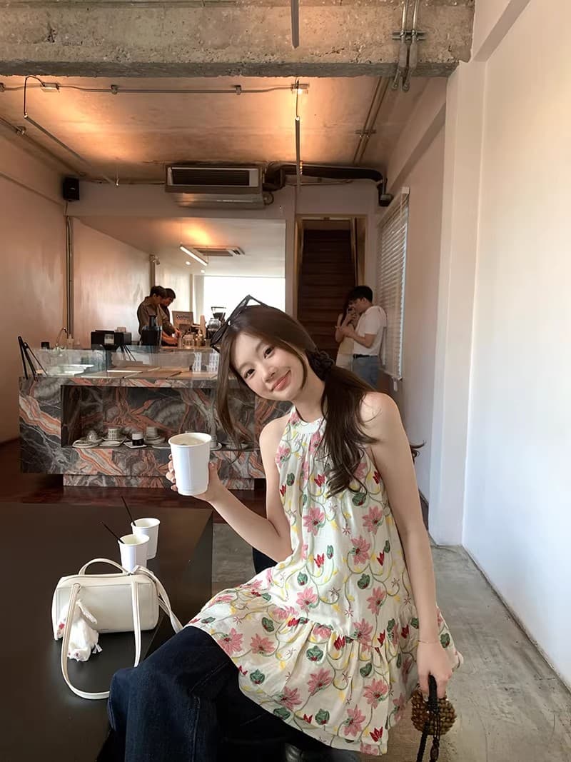im ~까지 안개 남자 산 사쿠라 무거운 작업 자수 행침 목 슬립 여성 불규칙 프릴 루즈핏 한 마디 민소매 맨위 상세 이미지 25