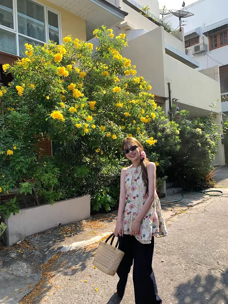 im ~까지 안개 남자 산 사쿠라 무거운 작업 자수 행침 목 슬립 여성 불규칙 프릴 루즈핏 한 마디 민소매 맨위 상세 이미지 32