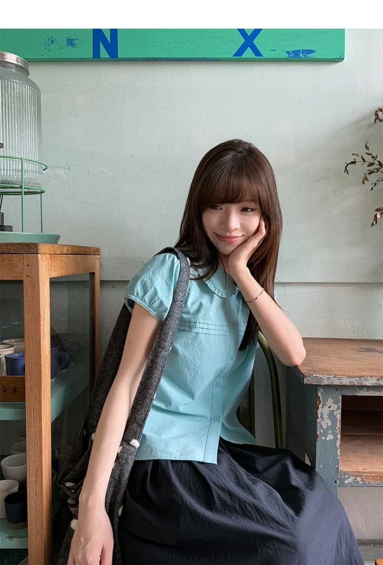 우유 토끼 행성 직접 만든 라이 경기 서울 레이스 레이스 허리 인감 반신 스커트 여성 여름 마이크로 주름 질감 롱 코트 A라인 스커트 상세 이미지 13